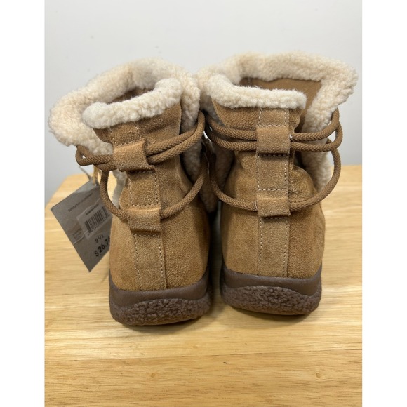 Earth Spirit Paula Women's Brown Suede Faux Fur Ankle Boots 9.5 Comfort Winter - Picture 4 of 12
